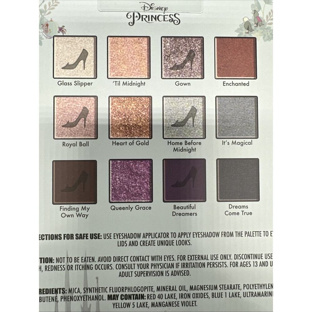 New Disney Storybook Princess Cinderella 12 Eye Shadow Makeup Palette w/ Mirror - Picture 4 of 7